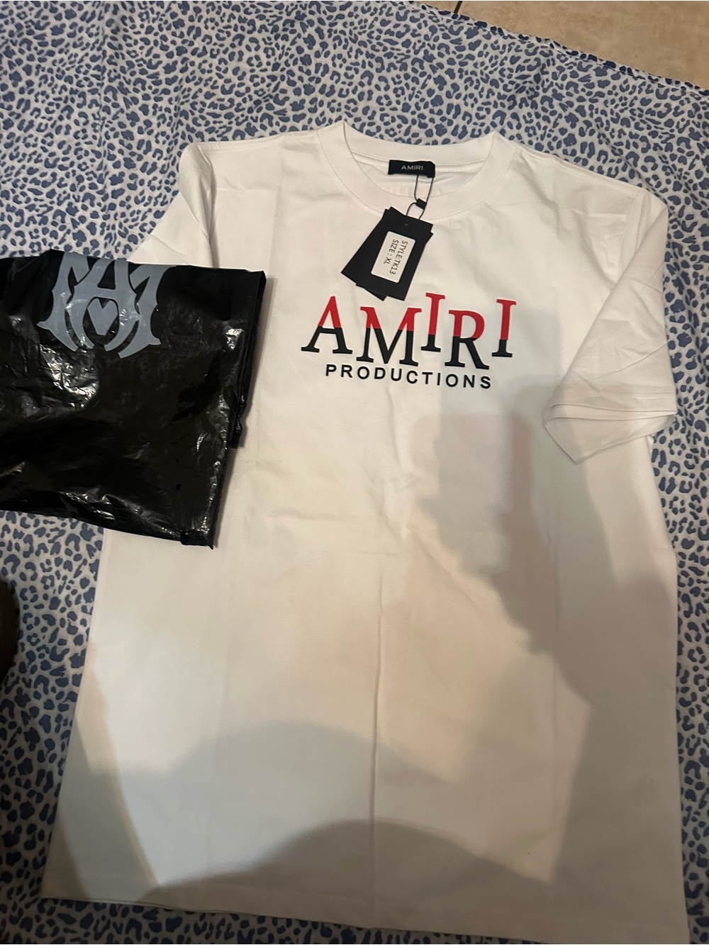 AMIRI White T-Shirt with Red and Black Logo